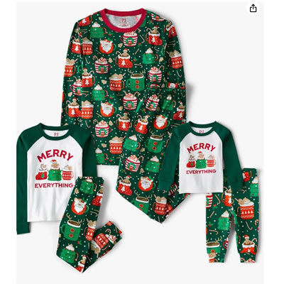 The Children’s Place Family Matching, Christmas and Holiday Pajama Sets, Cotton