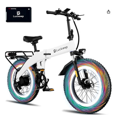 Luckeep Bike Folding Electric Bike for Adults 1200/1400W Peak Motor